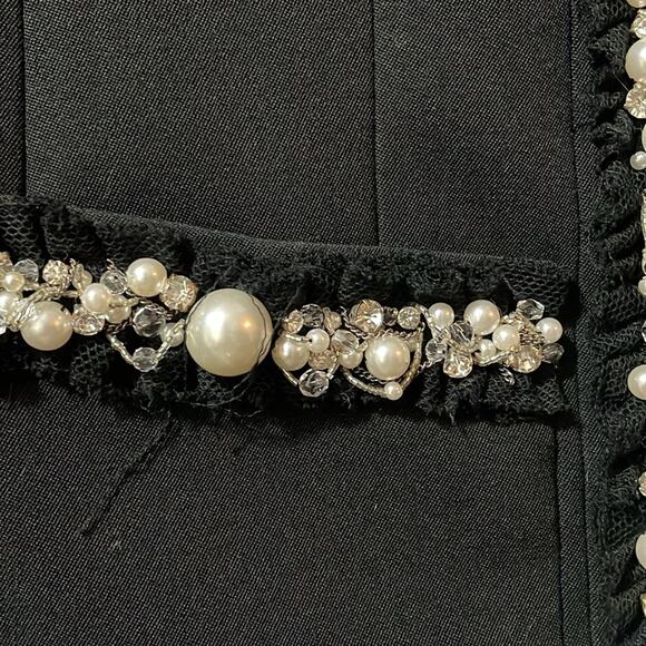 Balmain Embellished tulle trimmed wool and cotton blazer Size 8 Rare - Picture 7 of 11